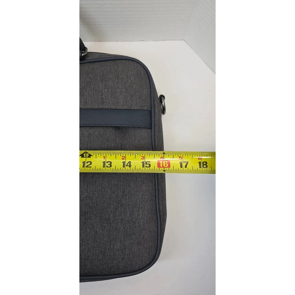 Ted Baker London Grey Marl Navy Trim Laptop‎ Briefcase Messenger Bag